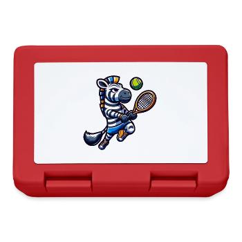 Zebra Tennis Player Serve - Lunchbox - red - Front