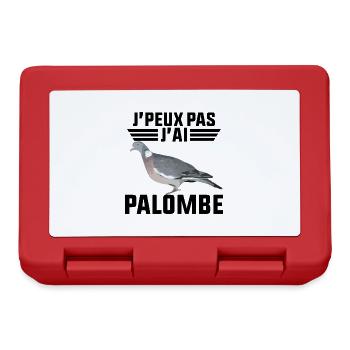 Je peux pas j'ai palombe - idée cadeau chasse - Boîte à goûter - rouge - Devant