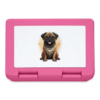Mops Porträt - Brotdose - Pink - Vorne