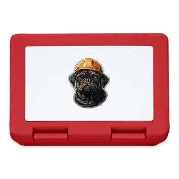 Pug as a builder - Lunchbox - red - Front
