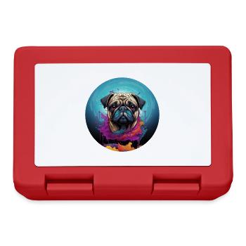 Pug Splashes of Paint - Lunchbox - red - Front