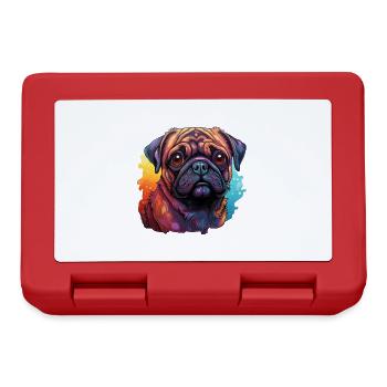 Pug Splashes of Paint - Lunchbox - red - Front