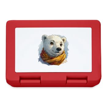 Ours polaire avec écharpe - Boîte à goûter - rouge - Devant