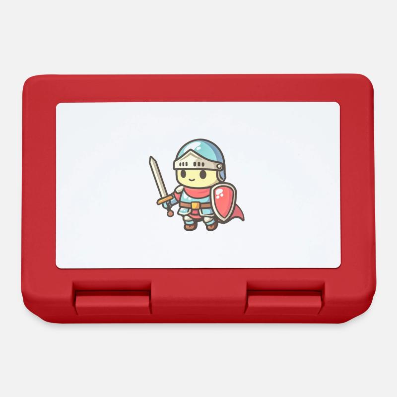 Chevalier courageux dans le style de la bande dessinée pour les enfants - Boîte à goûter - rouge