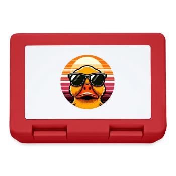 Cool duck with sunglasses at sunset - Lunchbox - red - Front