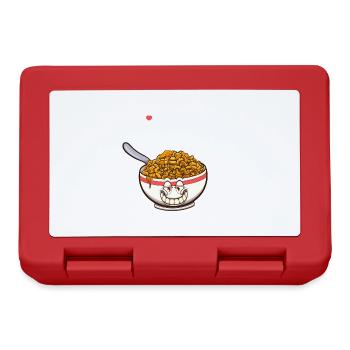 Ich liebe Mac & Cheese Cartoon - Brotdose - Rot - Vorne