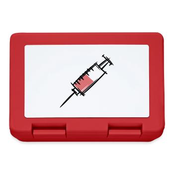 Volle Spritze, Injektion. Krankenschwester / Arzt. - Brotdose - Rot - Vorne