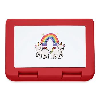 Chat Licorne Arc-en-ciel Chats Enfants - Boîte à goûter - rouge - Devant