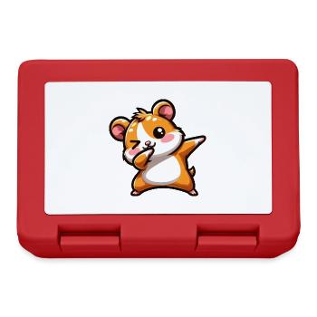 Hamster Dab Meerschweinchen Cool Dabbing - Brotdose - Rot - Vorne