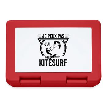 Je peux pas j'ai kitesurf idée Cadeau Kite Surf - Boîte à goûter - rouge - Devant