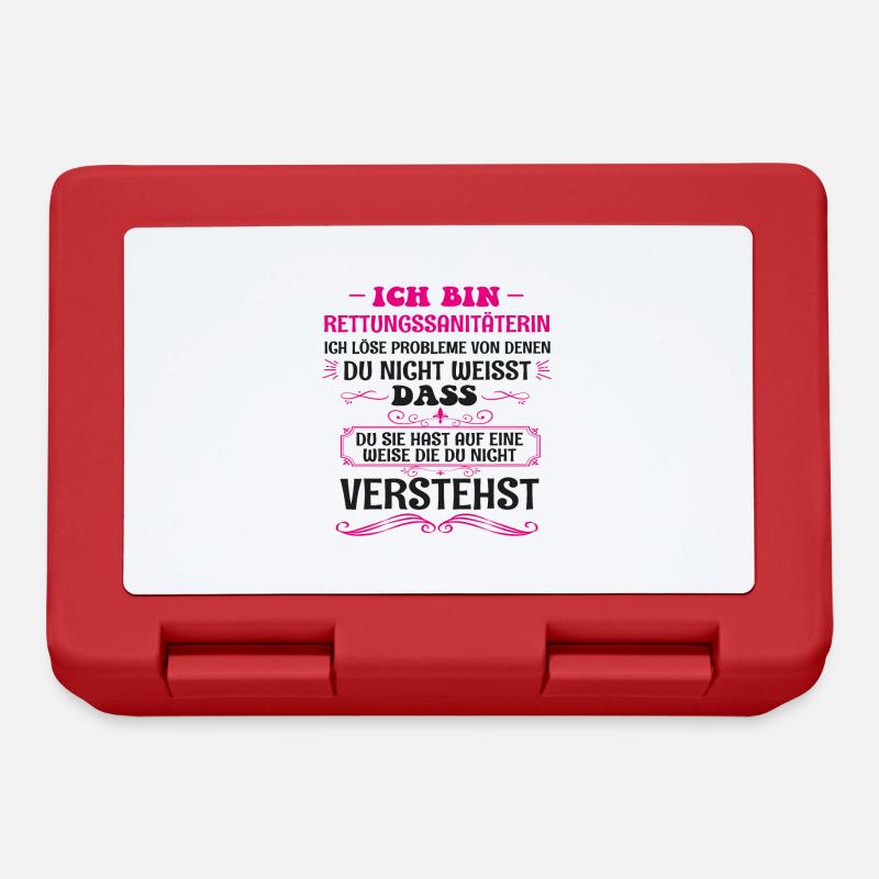 Funny Rescuer Paramedic Saying Profession Gift - Lunchbox - red