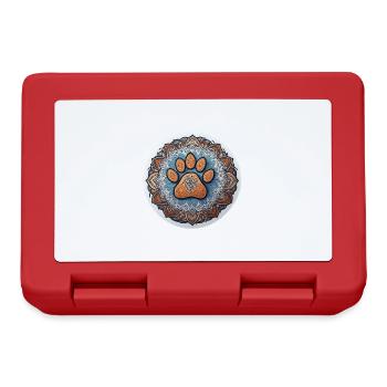 Dog Paw Mandala - Lunchbox - red - Front