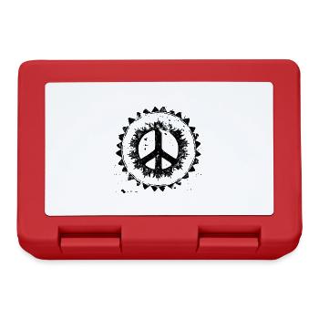 Urban Retro Peace Zeichen - Brotdose - Rot - Vorne