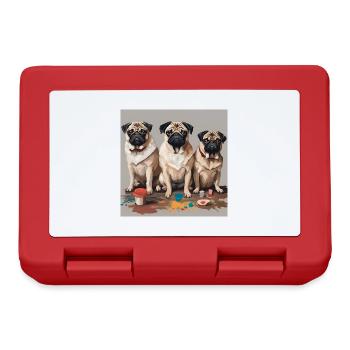 Vadrouilles Kunst Pug Art - Boîte à goûter - rouge - Devant