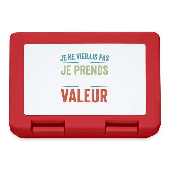 Je ne vieillis pas, je prends de la valeur - Boîte à goûter - rouge - Devant