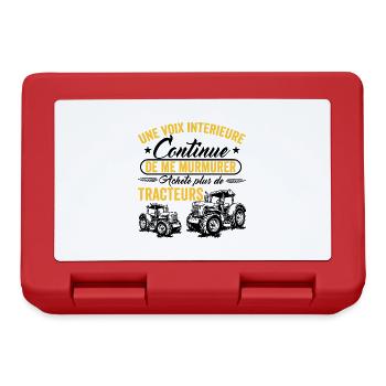 Humour Tracteur Cadeau homme femme enfant Tracteur - Boîte à goûter - rouge - Devant
