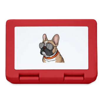 French Bulldog with Sunglasses - Lunchbox - red - Front