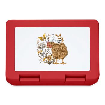 poulet, poulet, poule, nature, amoureux des animaux, amoureux des animaux - Boîte à goûter - rouge - Devant