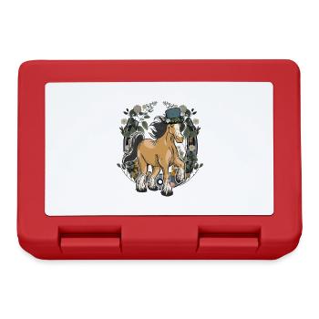 Mountains Horse Horses Alps Tyrol Tyrolean Horseshoes - Lunchbox - red - Front