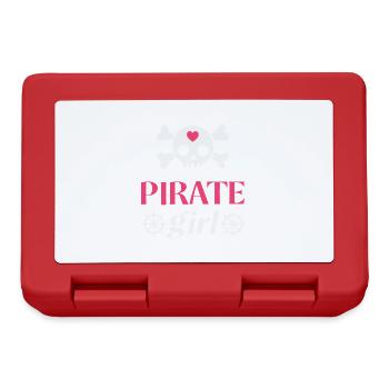 Crâne de pirate pour fille - Boîte à goûter - rouge - Devant
