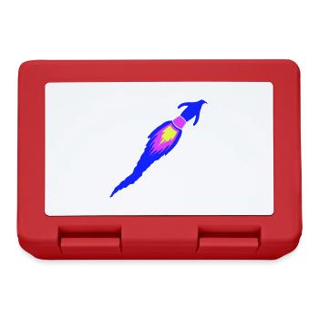Drôle pingouin fusée feu plaisir vol vol - Boîte à goûter - rouge - Devant