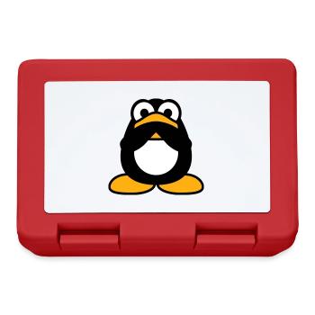 Pinguin nichts reden stumm Hände halten Mund zu - Brotdose - Rot - Vorne