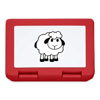 Schaf Baby Steht Süß Niedlich Lamm Kind Cool Comic - Brotdose - Rot - Vorne