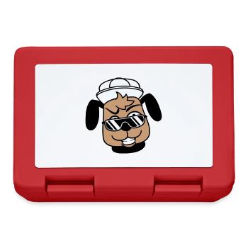 DJ Hund Sonnenbrille Teenager Mütze Cappy Cool Guy - Brotdose - Rot - Vorne