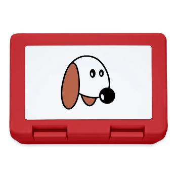 Dog Face Small Happy Pet Head Cute - Lunchbox - red - Front
