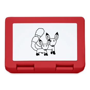 2 Foxes Mother Red Fox Little Child Father Mom - Lunchbox - red - Front