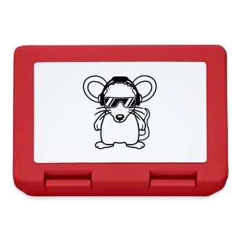 Maus Sonnenbrille Cool Kopfhörer Party Musik hören - Brotdose - Rot - Vorne