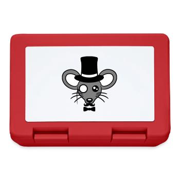 Mr. Maus Zylinder Hut Monokel Brille reicher Herr - Brotdose - Rot - Vorne
