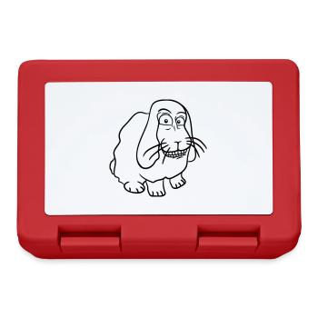 Lapin Lapin Drôle Visage Grimace Sourire - Boîte à goûter - rouge - Devant
