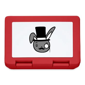 Mr. Bunny Gentleman Top Hat Monocle Glasses - Lunchbox - red - Front
