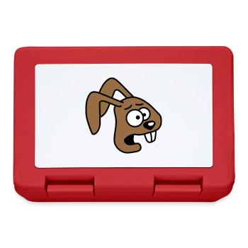 Bunny Horrified Fearful Desperate Confused Cool - Lunchbox - red - Front