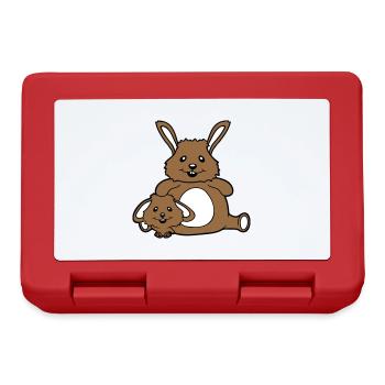 2 Lapins Enfant Papa Maman Doux Deux Gros Petit Gras - Boîte à goûter - rouge - Devant