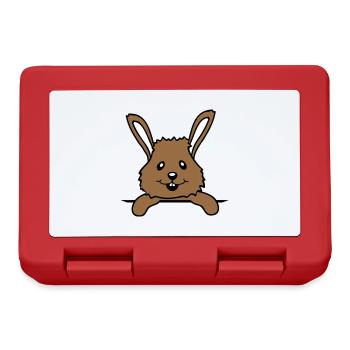 Hase Brusttasche Hemdtasche Tasche unterwegs lacht - Brotdose - Rot - Vorne