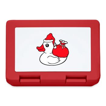 Ente Sack Mütze Weihnachtsmann Weihnachten Advent - Brotdose - Rot - Vorne