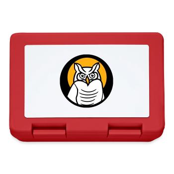 Owl Bird Eagle Owl Sun Moon Night Full Moon Round Logo - Lunchbox - red - Front