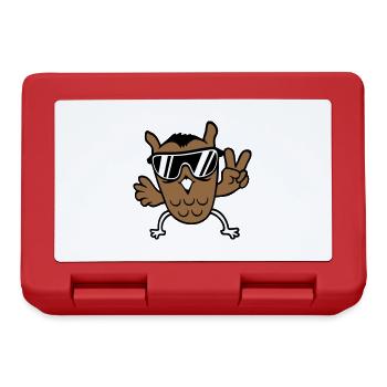 Cool Owl Peace Hand Sign Victory Sunglasses - Lunchbox - red - Front