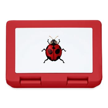 Watercolor Ladybug Picture isolated on white backg - Brotdose - Rot - Vorne