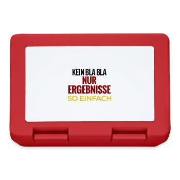 Kein Bla Bla Nur Ergebnisse - Brotdose - Rot - Vorne