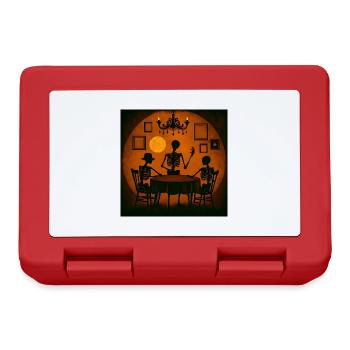Halloween Skelett gruselig Geschenk - Brotdose - Rot - Vorne
