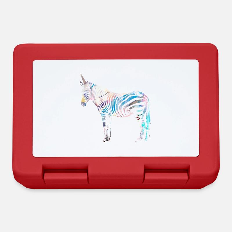 Zebra,einhorn, bunt , illustration,graffiti - Brotdose - Rot