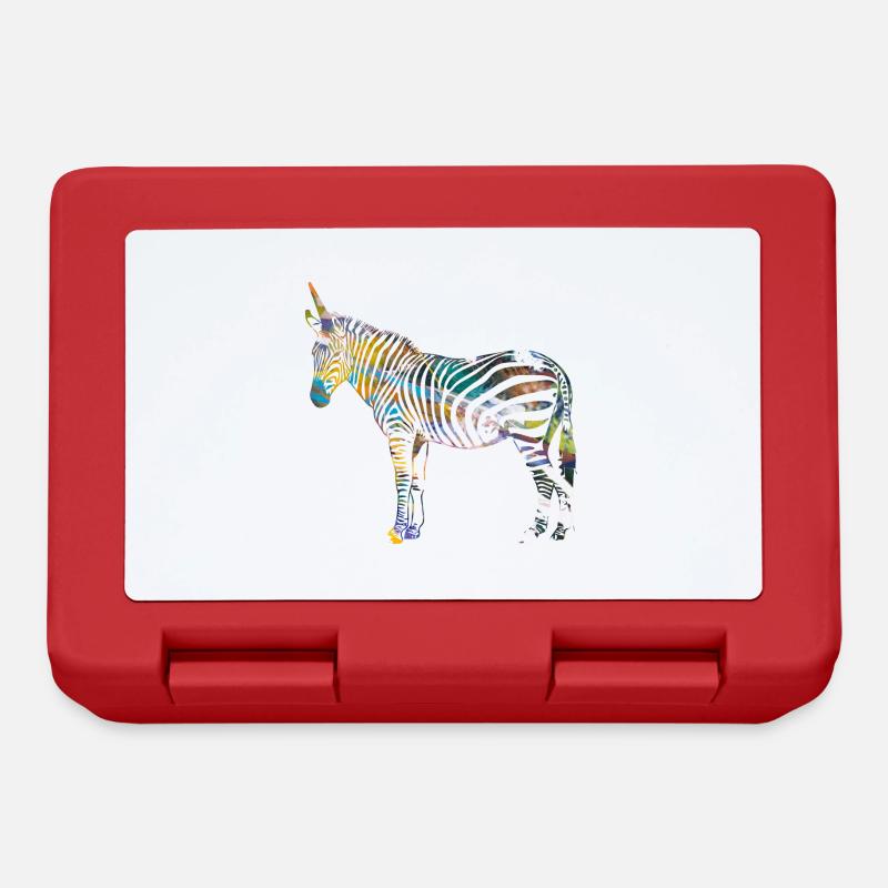Zebra,einhorn, bunt , illustration,graffiti - Brotdose - Rot