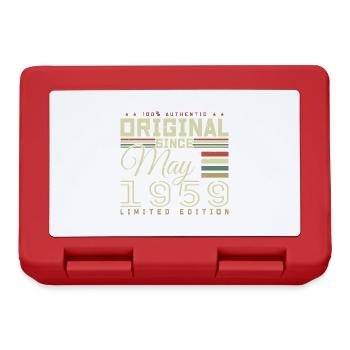 Cadeau Anniversaire Mai 1959, Gift May 1959 - Boîte à goûter - rouge - Devant