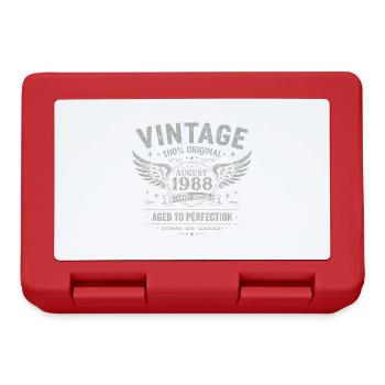 Né en Août 1988, Construit Août 1988 - August 1988 - Boîte à goûter - rouge - Devant