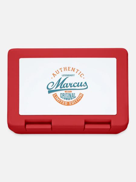 Marcus tshirt personalisierte Geschenk Name Marcus - Brotdose - Rot