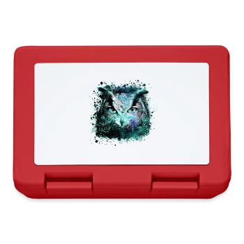 hibou, graffiti, peinture, noir, bleu - Boîte à goûter - rouge - Devant