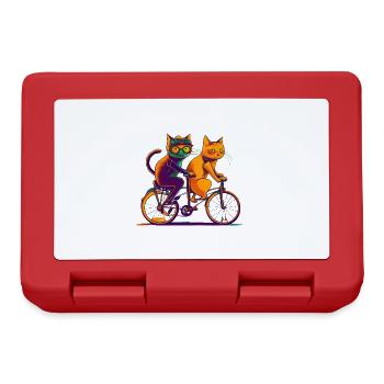Cool Comic Cats Ride Bike, Tandem - Boîte à goûter - rouge - Devant
